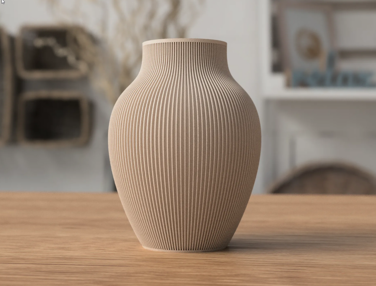 🏺 Moderne 3D-printet vase – Japandi-design