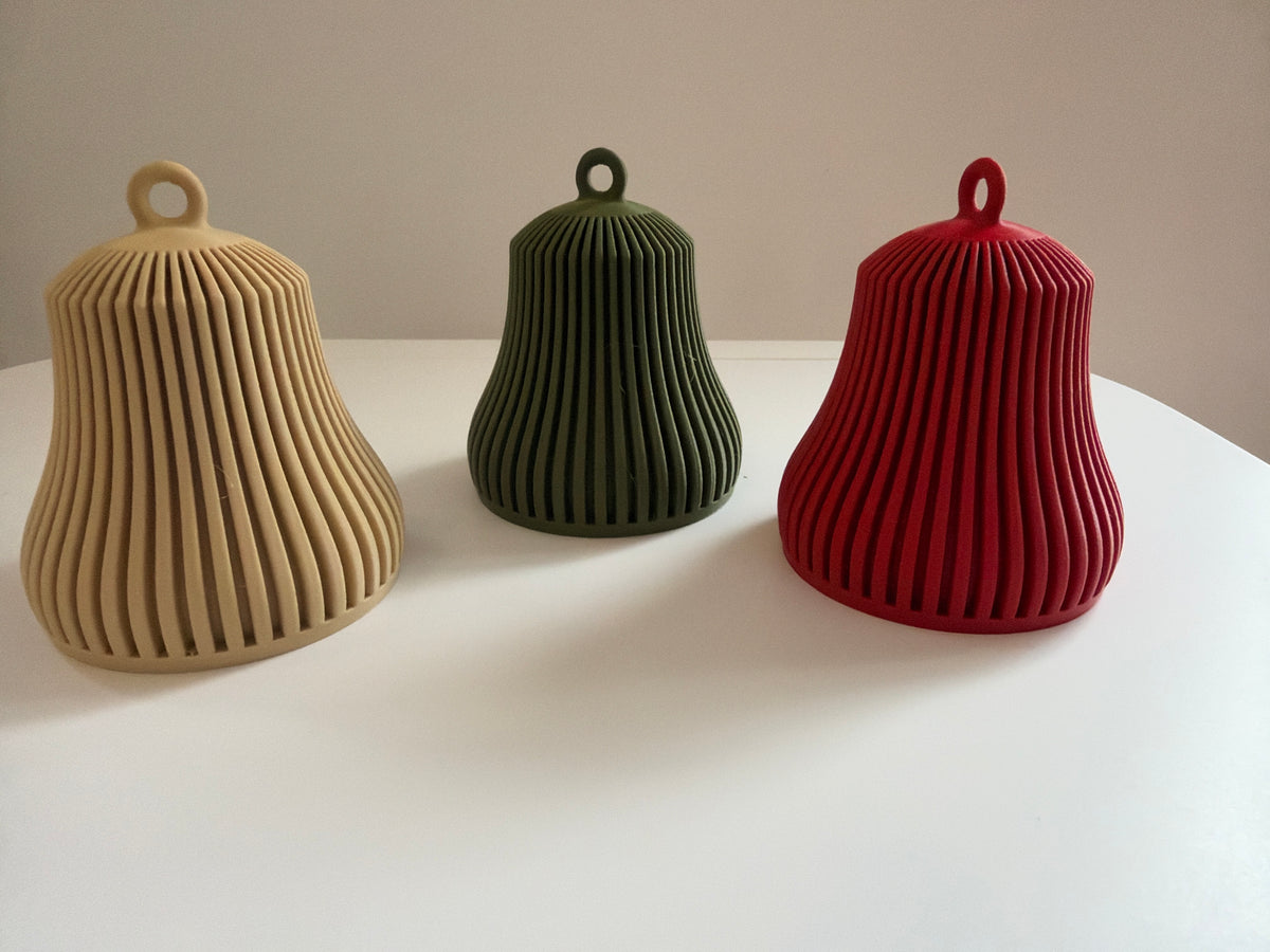 Moderne 3D-printet juleklokke med lyd fra Høyberg 3D Design