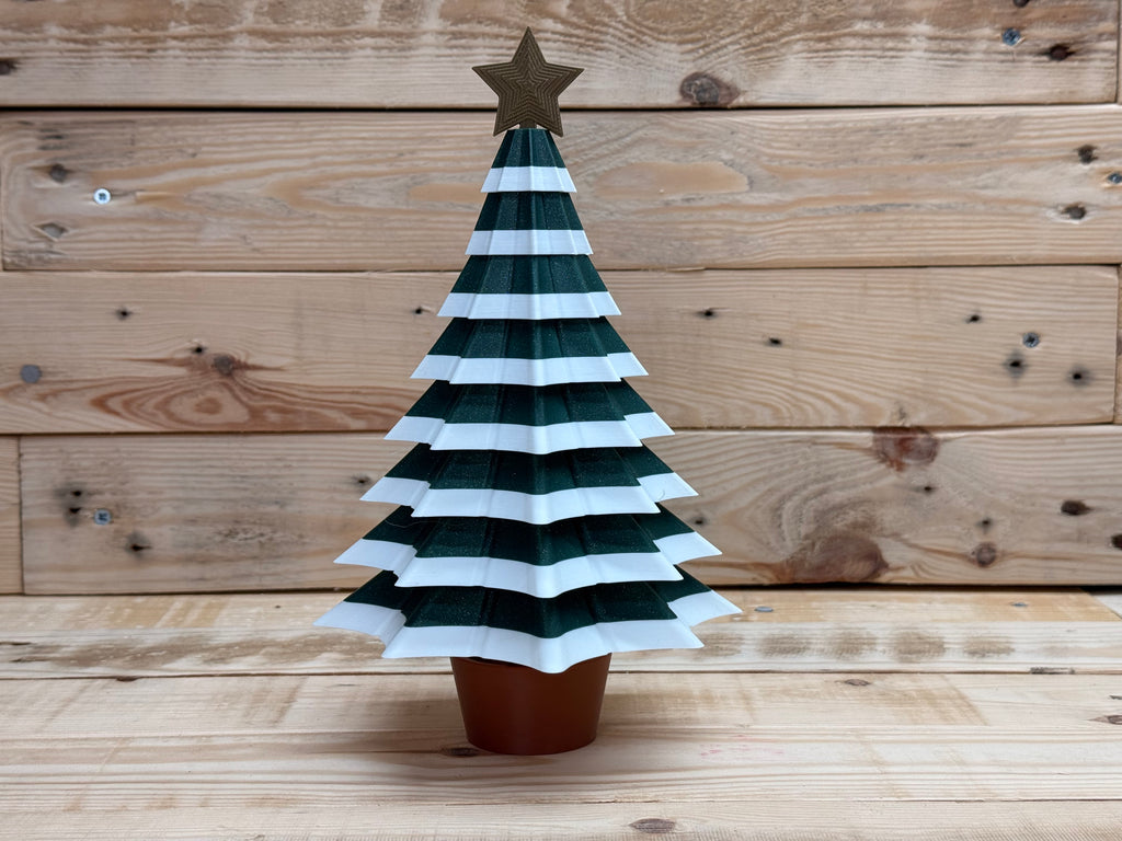 Moderne 3D-printet juletræ på 23 cm fra Høyberg 3D Design