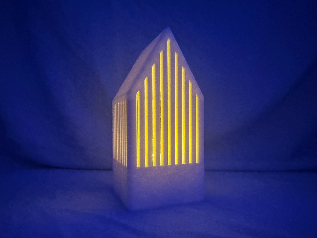 Moderne 3D-printet julehus i nordisk Japandi-design